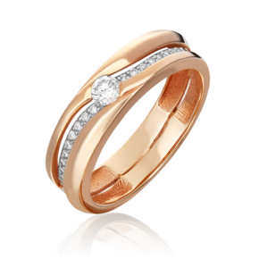 Кольцо из красного золота с бриллиантами 01-1604-00-101-1110-30