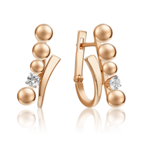 Серьги «Совершенство» из красного золота с натуральным топазом white 02-4837-00-201-1110