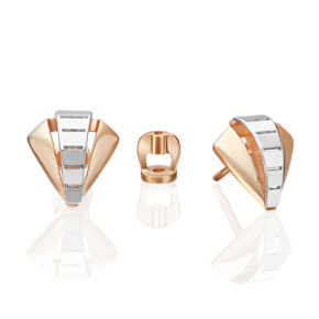 Серьги-пусеты из комбинированного золота 02-5382-00-000-1111