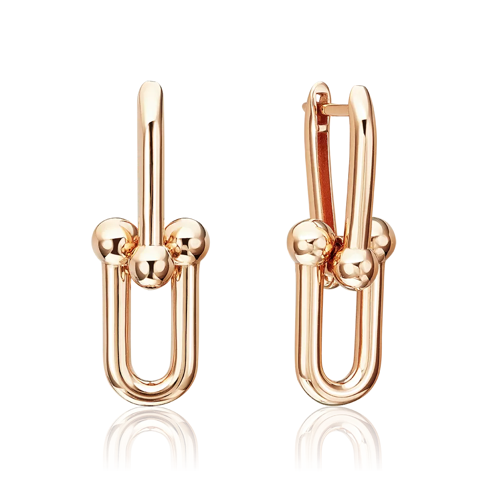 Серьги с английским замком из красного золота 02-5555-00-000-1110