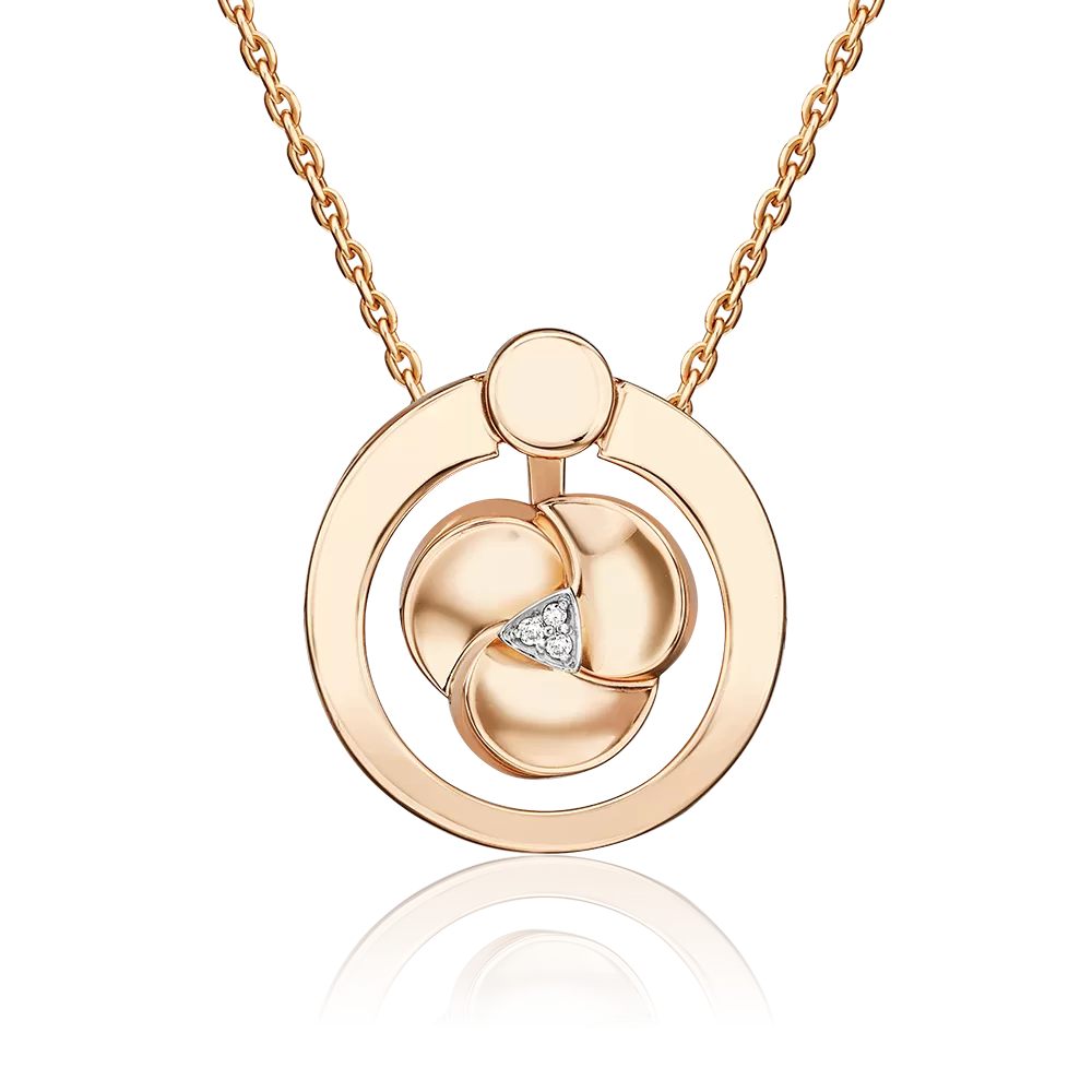 Подвеска из комбинированного золота с бриллиантами 03-3365-00-101-1111