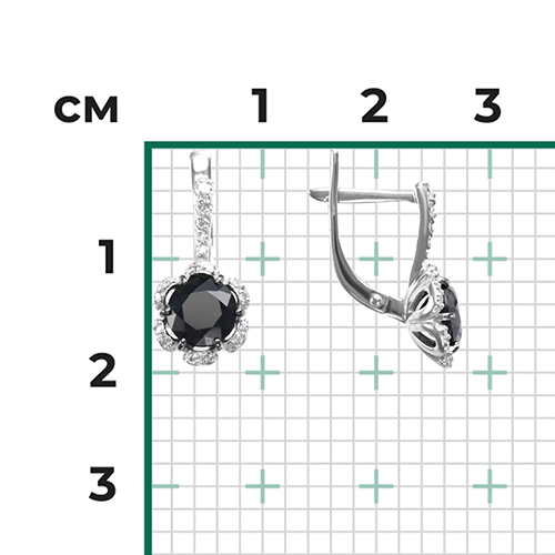 Серьги с английским замком из белого золота с сапфиром и бриллиантами 02-0935-00-105-1120-30