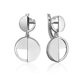 Серьги с английским замком из белого золота 02-5052-00-000-1120