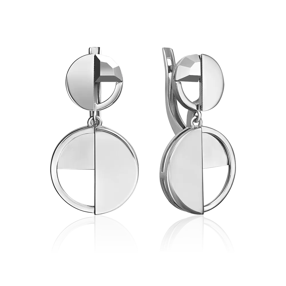 Серьги с английским замком из белого золота 02-5052-00-000-1120