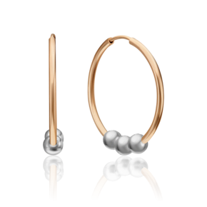 Серьги-конго из комбинированного золота 02-4385-00-000-1111-04