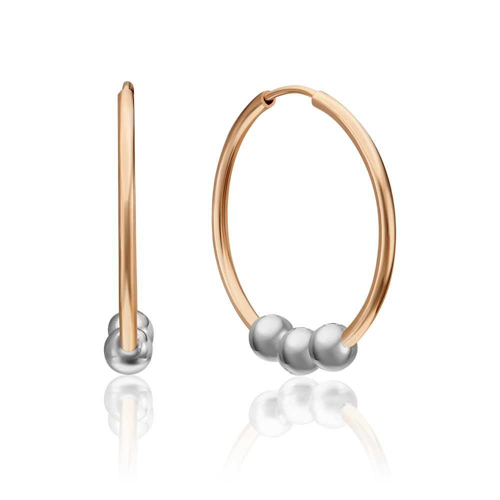 Серьги-конго из комбинированного золота 02-4385-00-000-1111-04