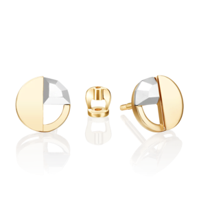 Серьги-пусеты из комбинированного золота 02-5054-00-000-1121
