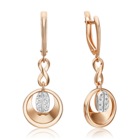 Серьги с английским замком из комбинированного золота с натуральными топазами white 02-4927-00-201-1111