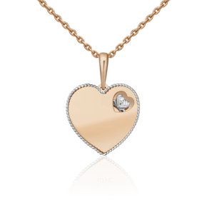 Подвеска «Сердце» из комбинированного золота с фианитом 03-3017-00-401-1111-48