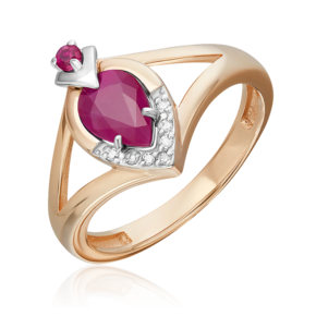 Кольцо из комбинированного золота с рубинами и бриллиантами 01-5733-00-107-1111