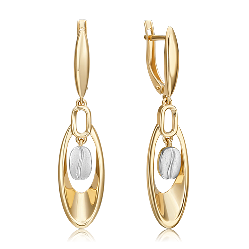 Серьги с английским замком из комбинированного золота 02-4922-00-000-1121