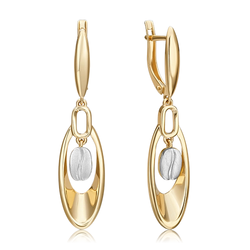 Серьги с английским замком из комбинированного золота 02-4922-00-000-1121