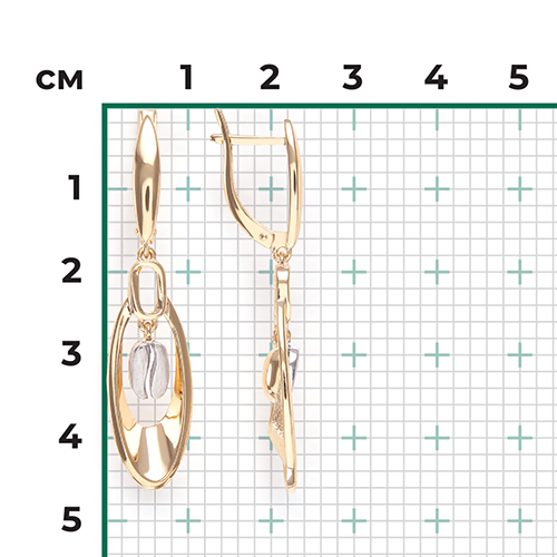 Серьги с английским замком из комбинированного золота 02-4922-00-000-1121