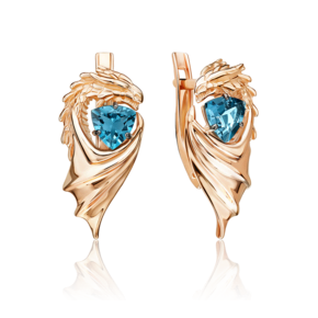 Серьги «Секрет успеха» с английским замком из красного золота с топазом 02-5310-00-201-1110