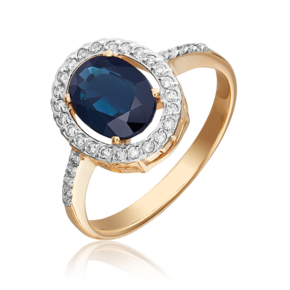 Кольцо из красного золота с сапфиром и бриллиантами 01-2326-00-105-1110-30