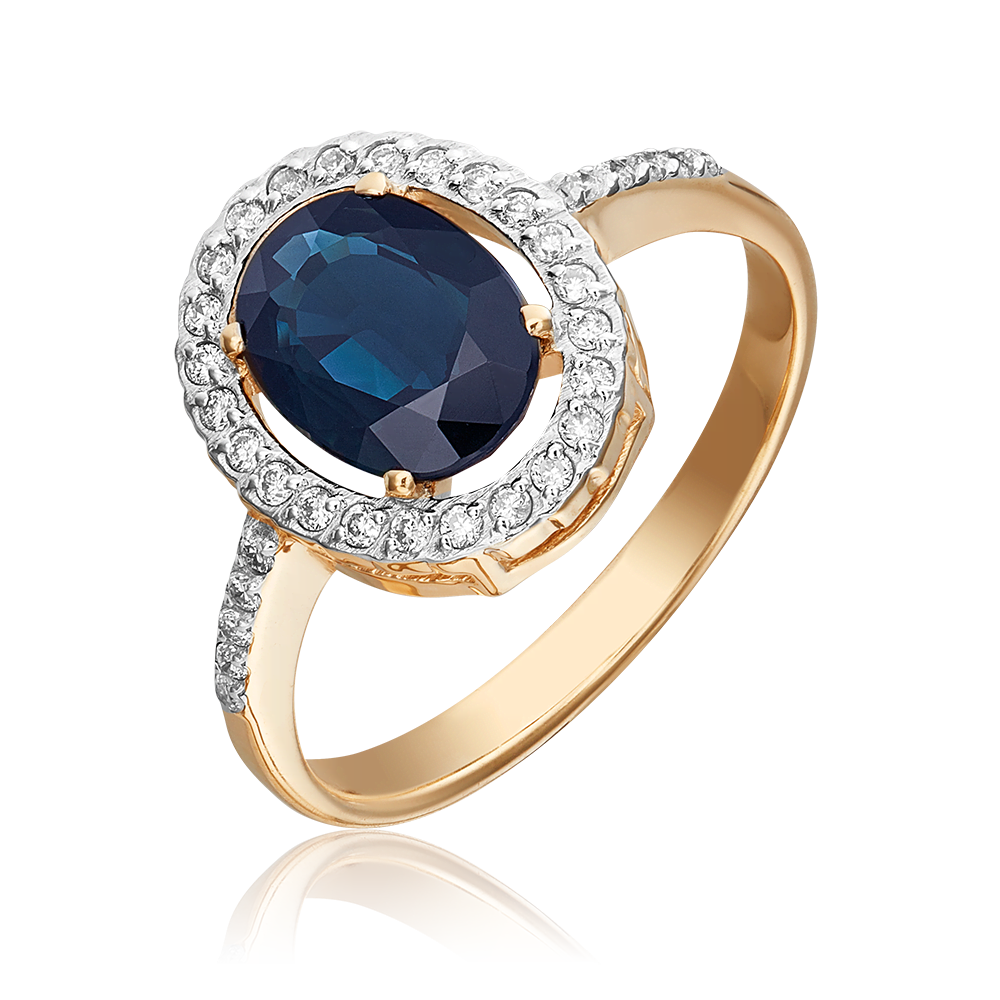 Кольцо из красного золота с сапфиром и бриллиантами 01-2326-00-105-1110-30