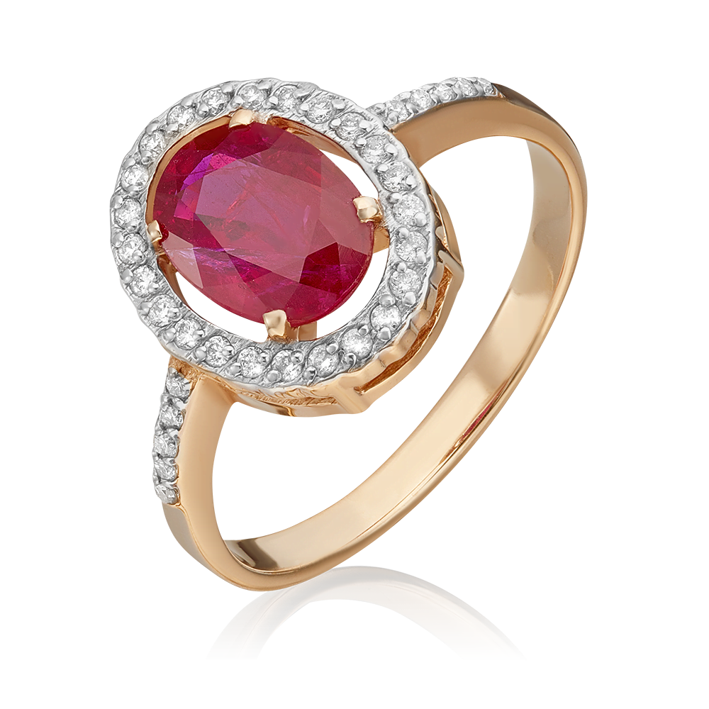 Кольцо из красного золота с рубином и бриллиантами 01-2326-00-107-1110-30