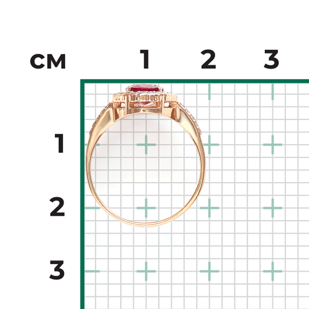 Кольцо из красного золота с рубином и бриллиантами 01-2326-00-107-1110-30