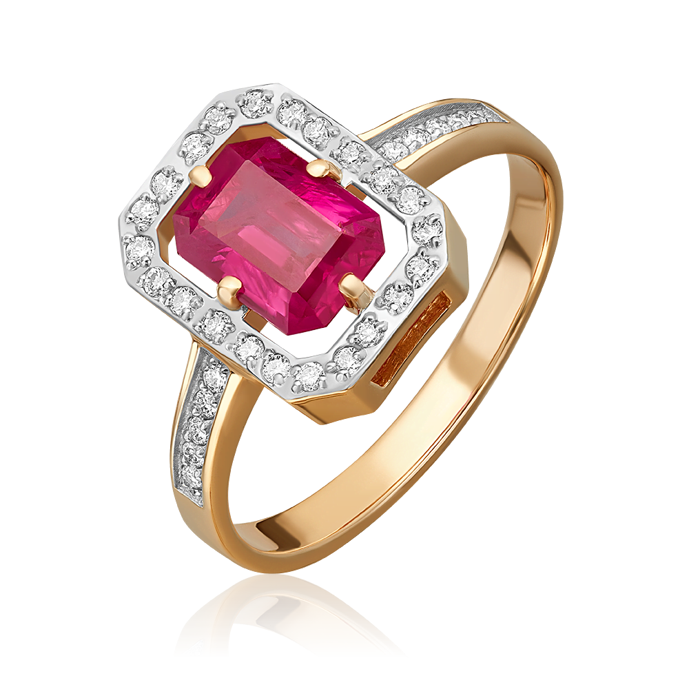 Кольцо из красного золота с рубином и бриллиантами 01-2322-00-107-1110-30