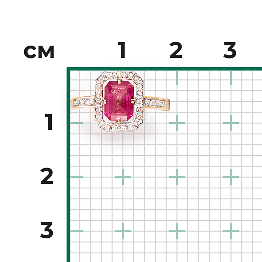 Кольцо из красного золота с рубином и бриллиантами 01-2322-00-107-1110-30