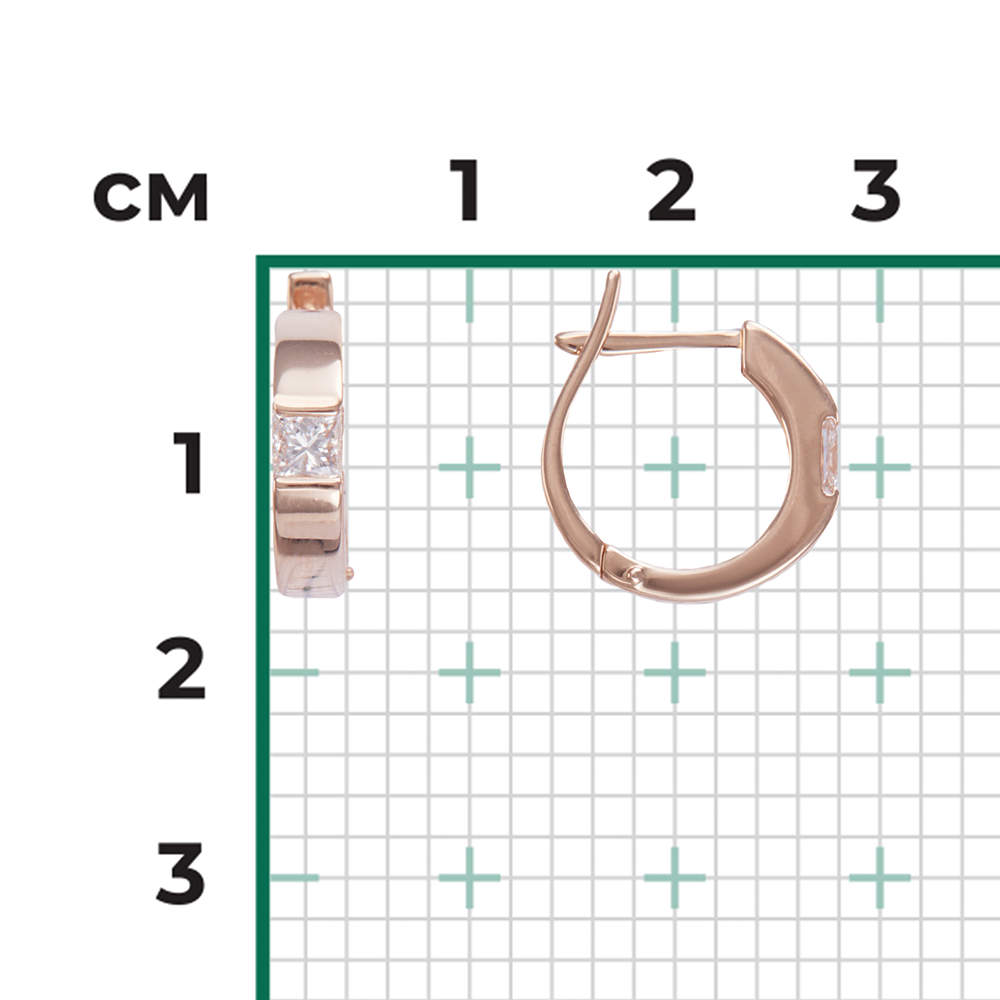 Серьги с английским замком из красного золота с бриллиантом 02-3935-00-101-1110-30