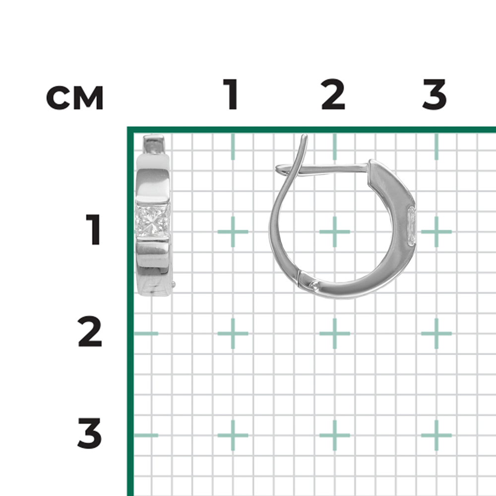 Серьги с английским замком из белого золота с бриллиантом 02-3935-00-101-1120-30