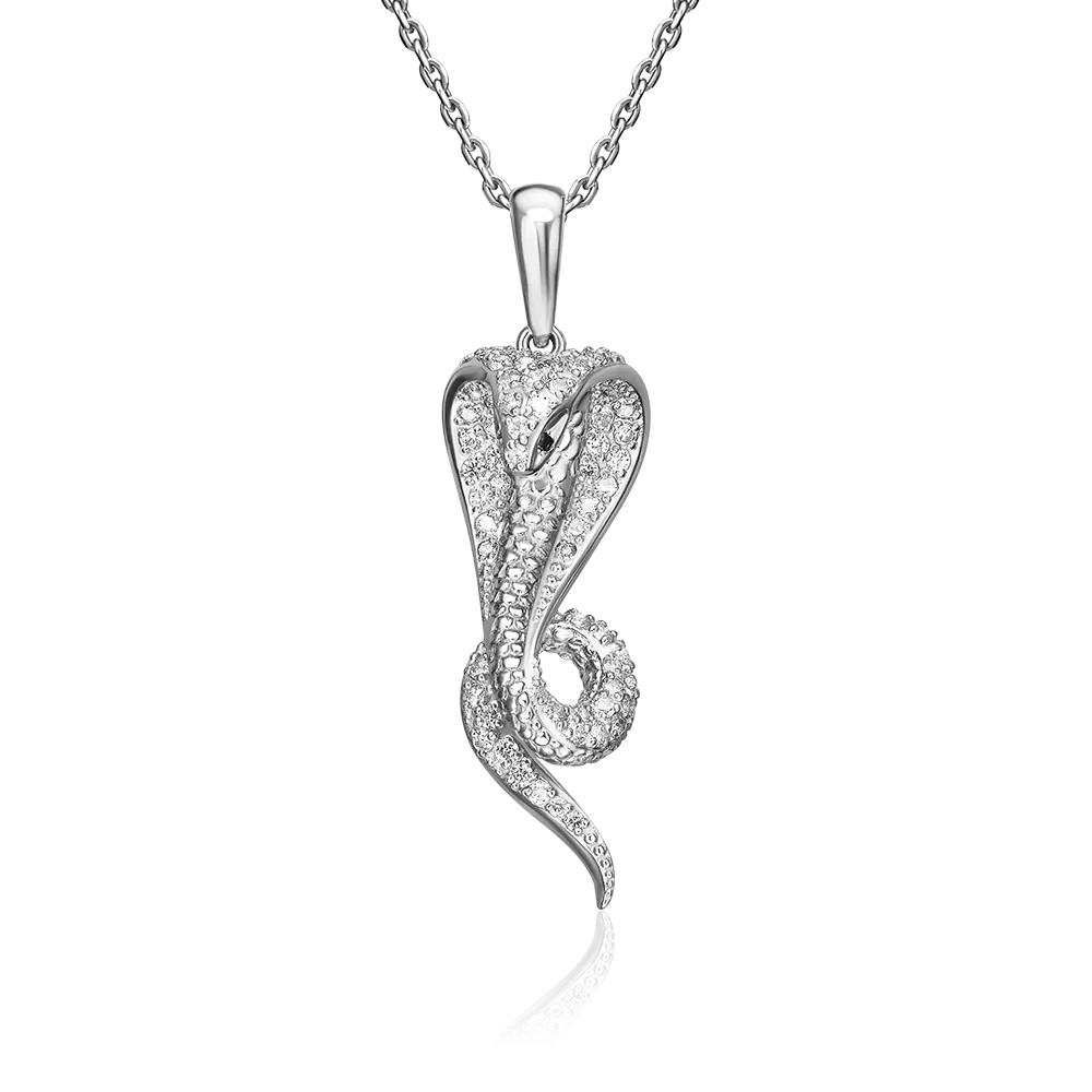 Подвеска «Кобра» из серебра с фианитами 03-2111-00-403-0200