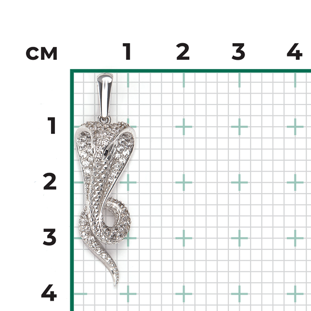 Подвеска «Кобра» из серебра с фианитами 03-2111-00-403-0200