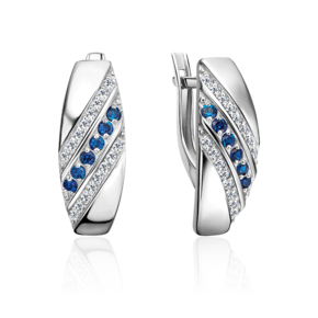 Серьги с английским замком из серебра с фианитами 02-2320-00-404-0200