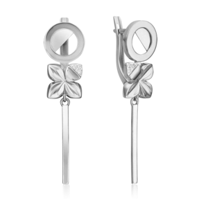 Серьги с английским замком из белого золота с бриллиантами 02-4985-00-101-1120