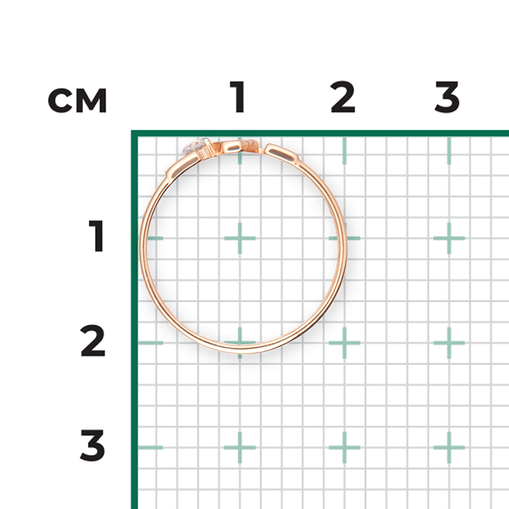 Кольцо «Любовь» из красного золота с фианитом 01-5340-00-401-1110-03