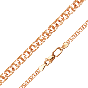 Цепь из красного золота с алмазной гранью (плетение «Бисмарк») 21-2703-050-1110-19