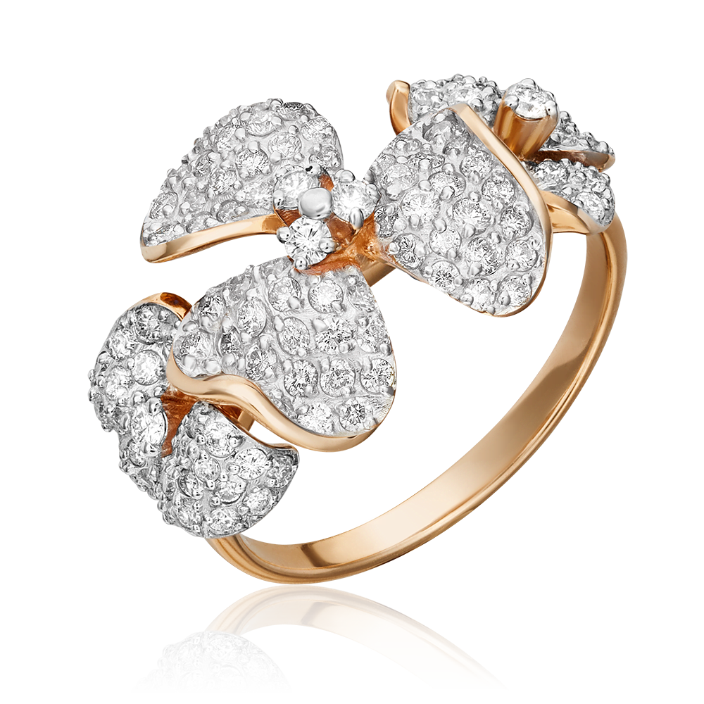 Кольцо «Триллиум» из красного золота с бриллиантами 01-1386-00-101-1110-30