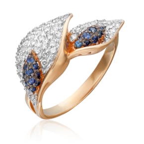 Кольцо «Каллы» из красного золота с бриллиантами и сапфирами 01-1389-00-105-1110-30