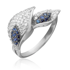 Кольцо «Каллы» из белого золота с бриллиантами и сапфирами 01-1390-00-105-1120-30
