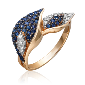 Кольцо «Каллы» из красного золота с бриллиантами и сапфирами 01-1391-00-105-1110-30