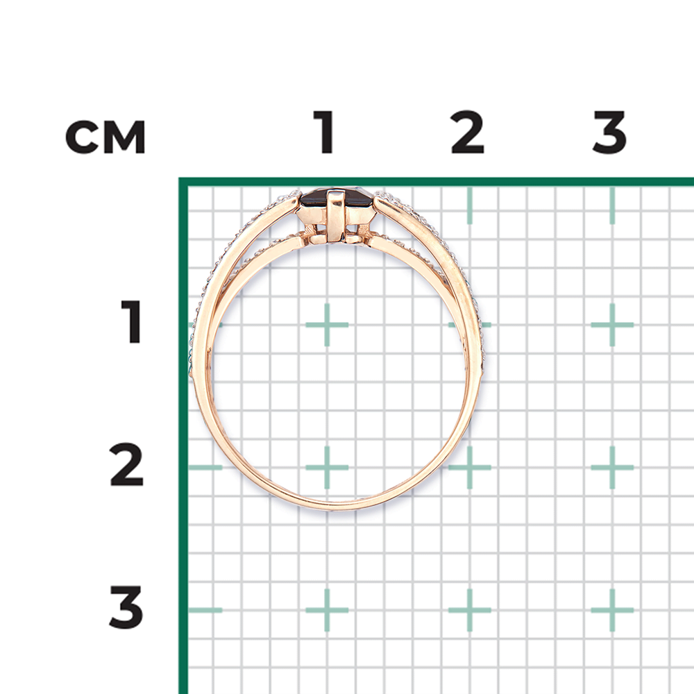 Кольцо из красного золота с сапфиром и бриллиантами 01-1395-00-105-1110-30