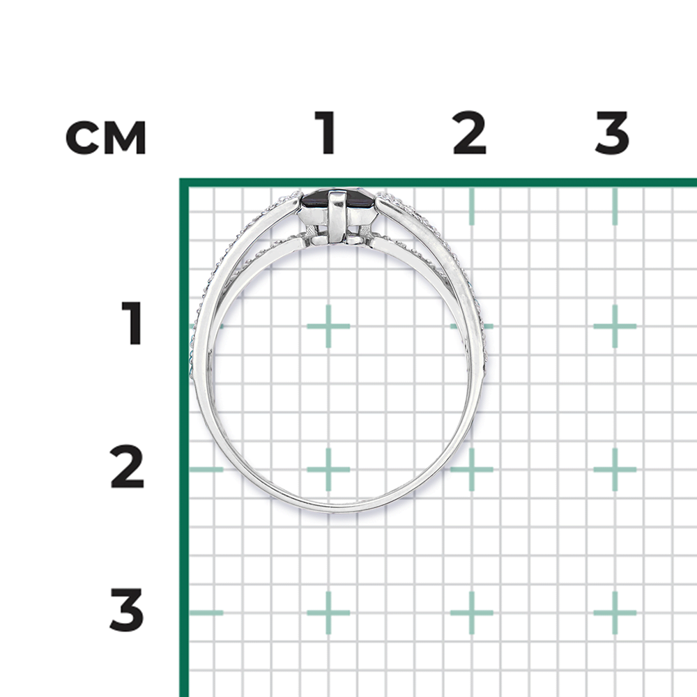 Кольцо из белого золота с сапфиром и бриллиантами 01-1396-00-105-1120-30