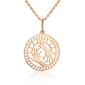 Подвеска «Знак зодиака Близнецы» из красного золота 03-1839-02-000-1110