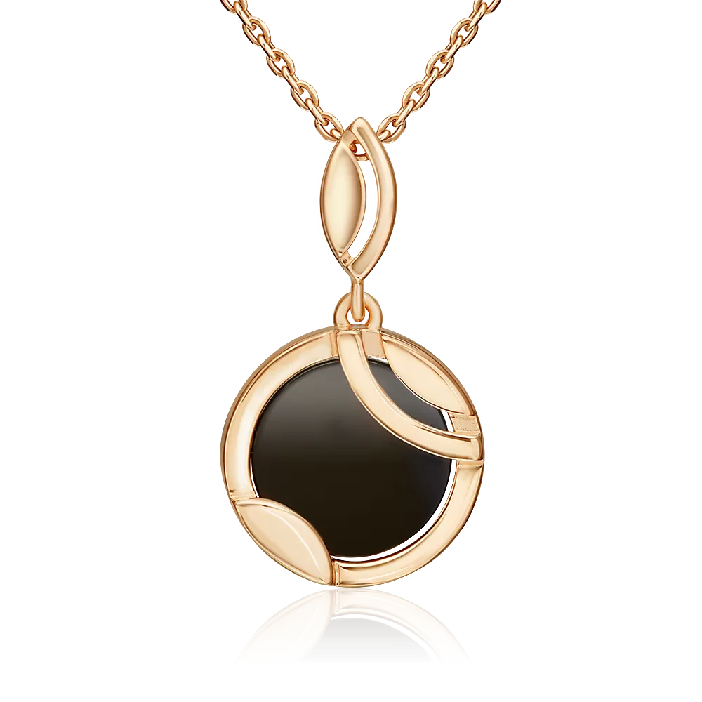 Подвеска из красного золота с ониксом 03-3605-00-281-1110