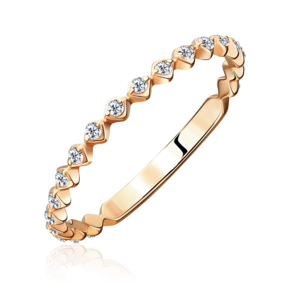 Кольцо из красного золота с фианитами 01-5294-00-401-1110-48