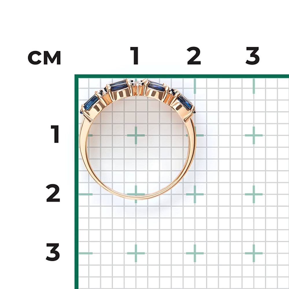 Кольцо из красного золота с сапфирами и бриллиантами 01-1147-00-105-1110-30