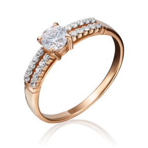 Помолвочное кольцо из красного золота с бриллиантами 01-1149-00-101-1110-30