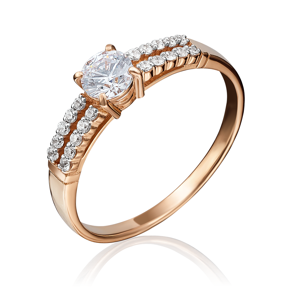 Помолвочное кольцо из красного золота с бриллиантами 01-1149-00-101-1110-30