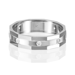 Обручальное кольцо из белого золота с бриллиантами 01-5218-00-101-1120-30