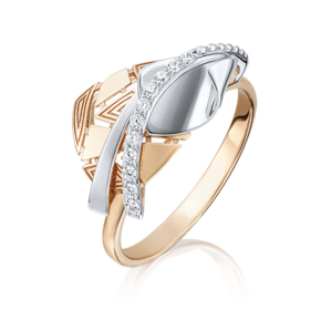 Кольцо из комбинированного золота с фианитами 01-5066-00-401-1111-48