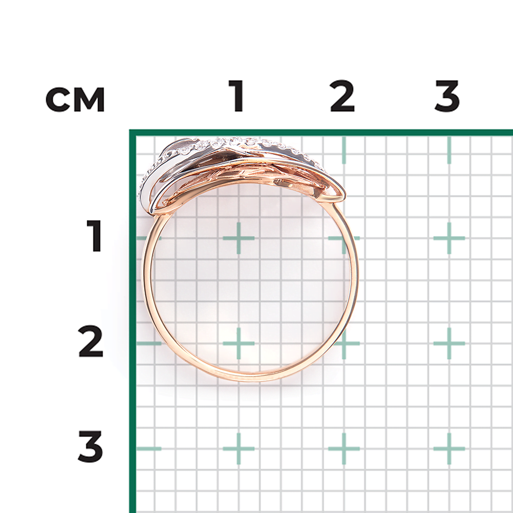 Кольцо из комбинированного золота с фианитами 01-5066-00-401-1111-48