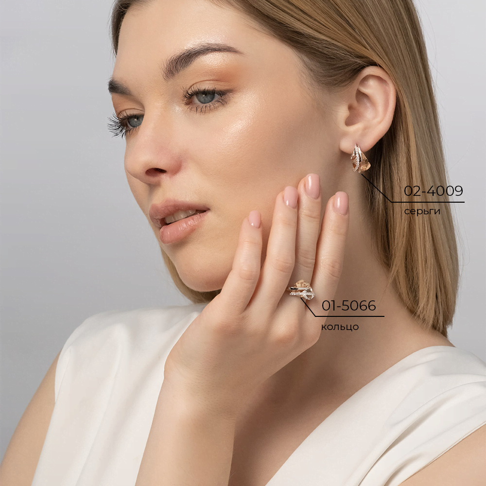 Кольцо из комбинированного золота с фианитами 01-5066-00-401-1111-48