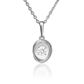 Подвеска из белого золота с фианитом 03-2943-00-501-1120-38