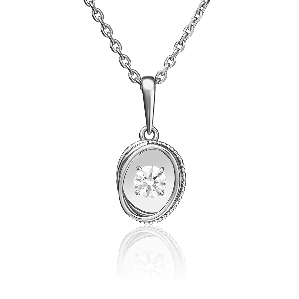 Подвеска из белого золота с фианитом 03-2943-00-501-1120-38